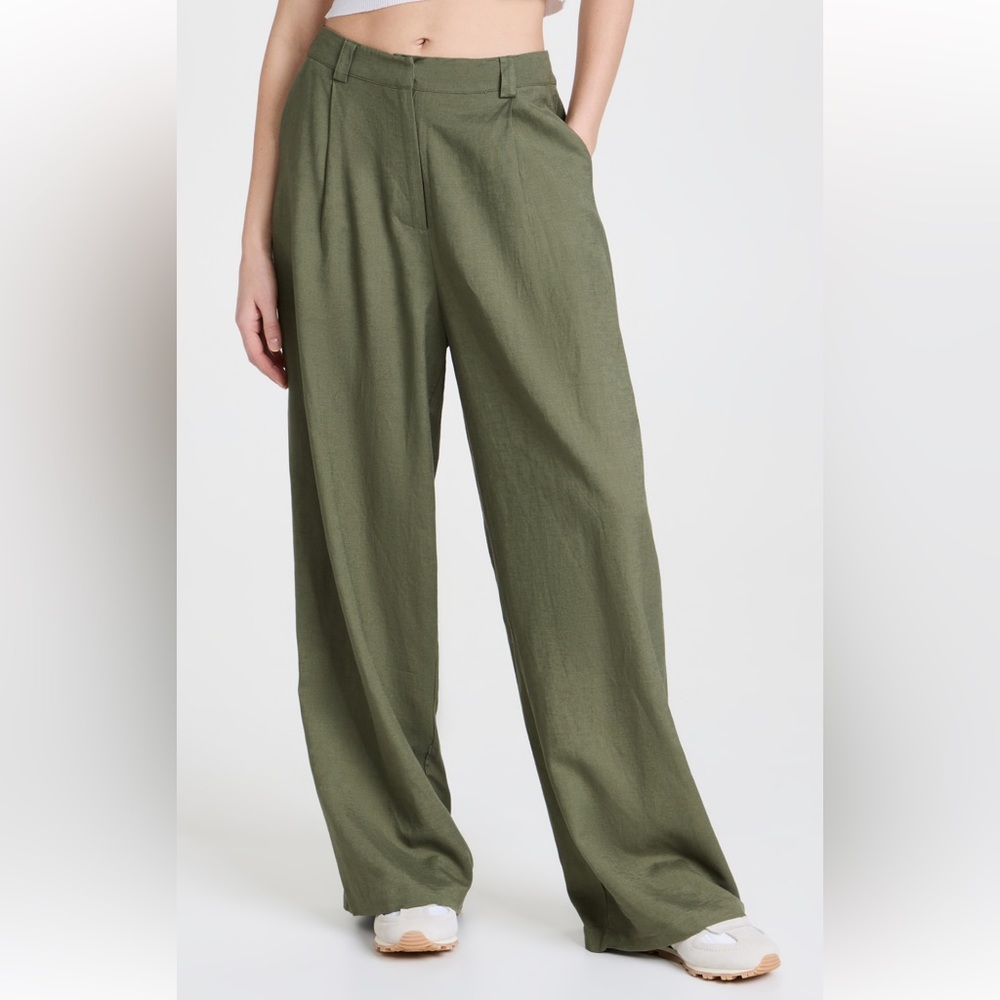 Lioness green linen La quinta pant